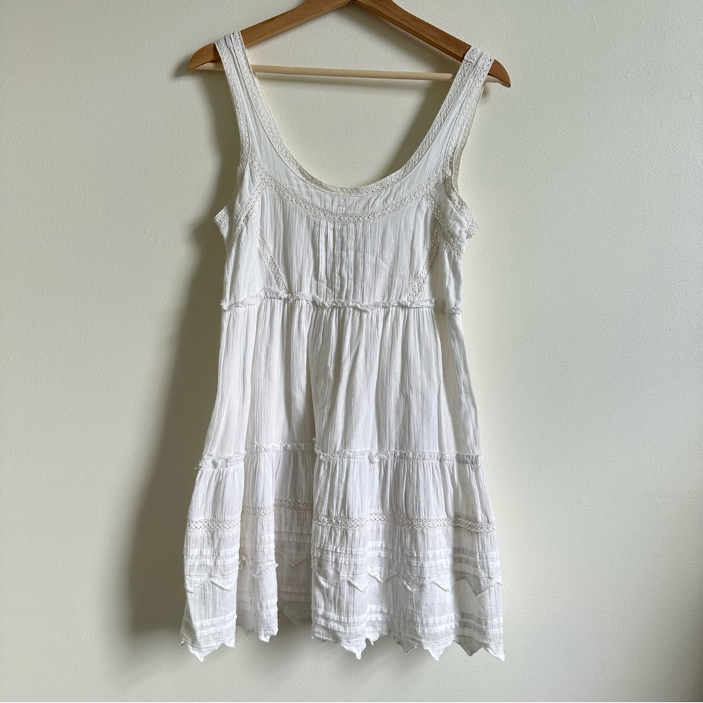 Billabong White Lace-Trimmed dress cover up